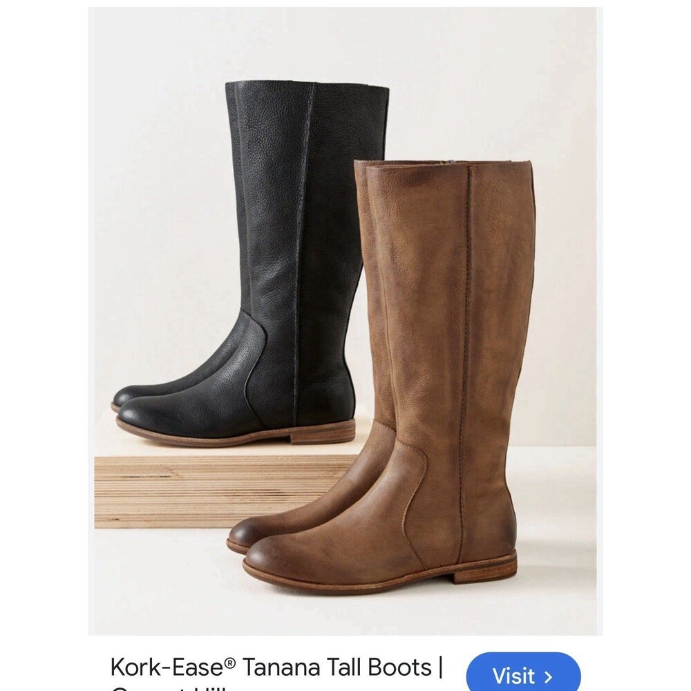 Kork-Ease Tanana Tall Leather Boots lot of 2 Black & Brown Womens 7M knee high